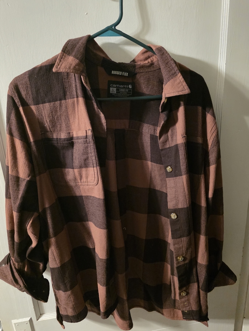 Carhartt Brown and Black Buffalo Plaid Rugged Flex Shirt